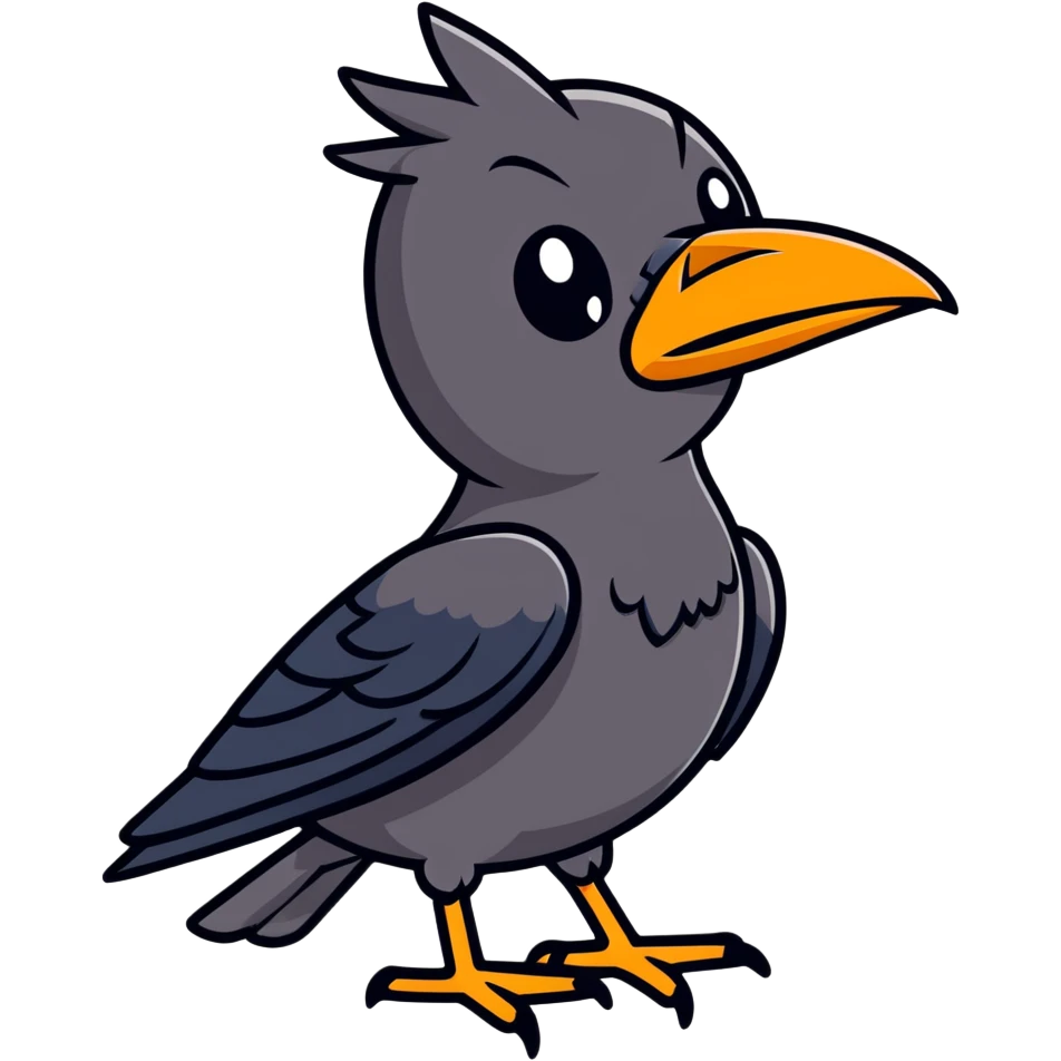 Shocked crow emoji