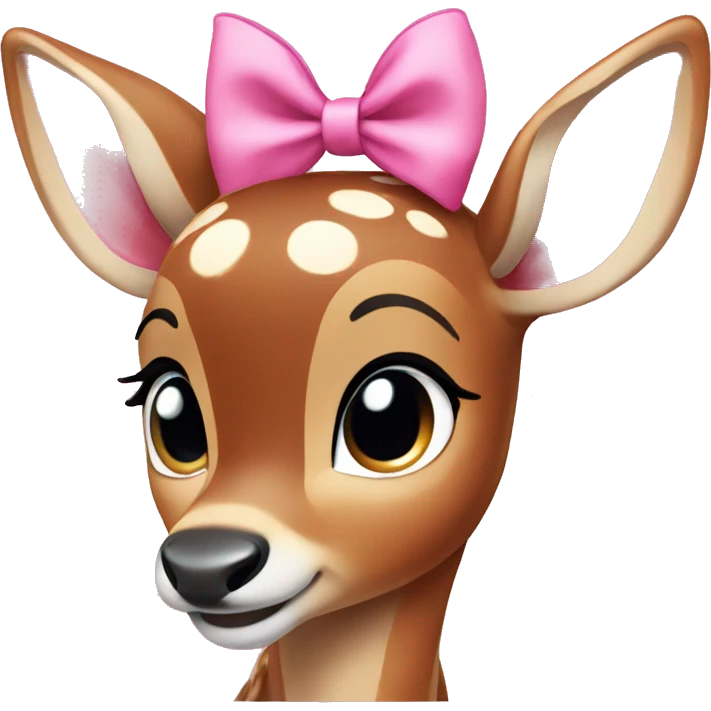bambi with pink bow emoji
