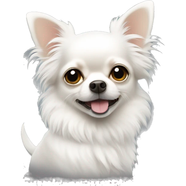 White fluffy chihuahua  emoji