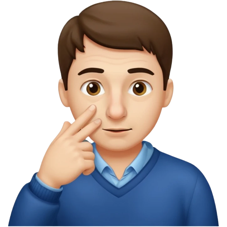 Guy swipping nose with his finger emoji
