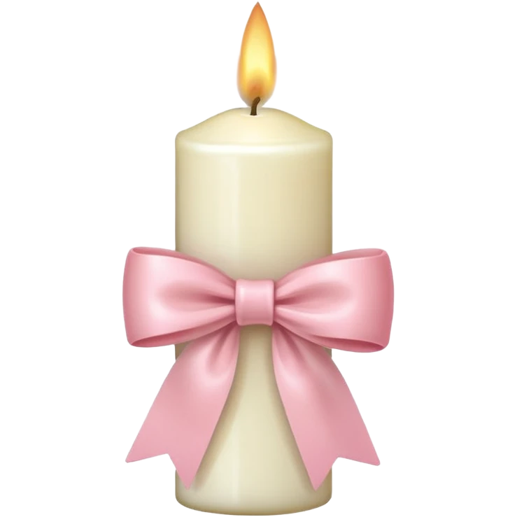Candle with light pink bow emoji