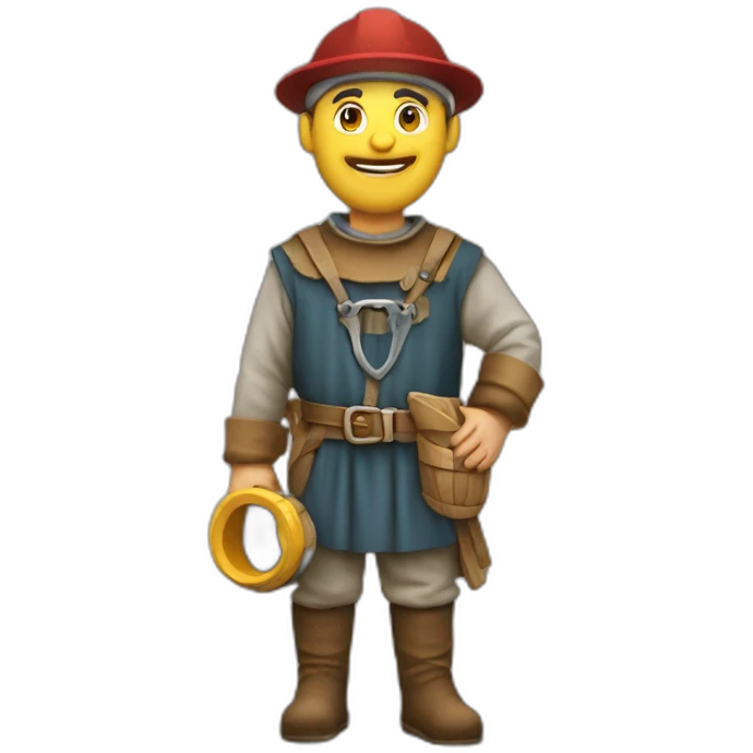 medieval mason with working gear emoji