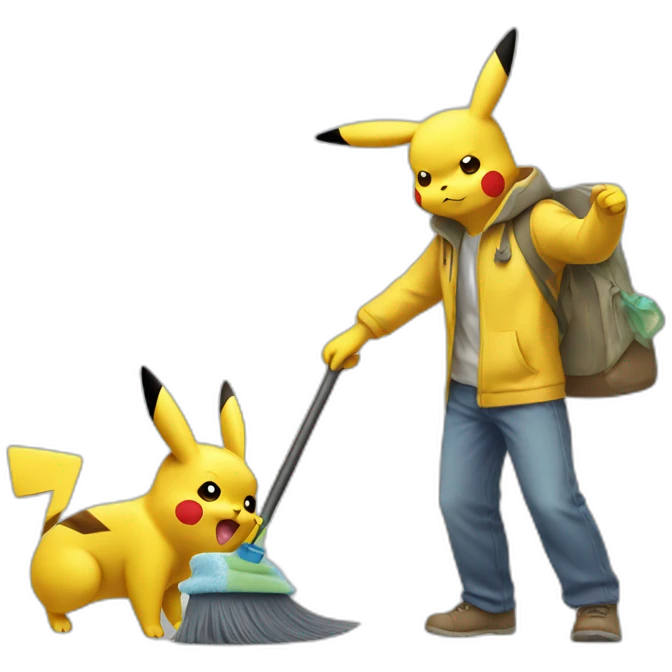 pikachu cleaning emoji