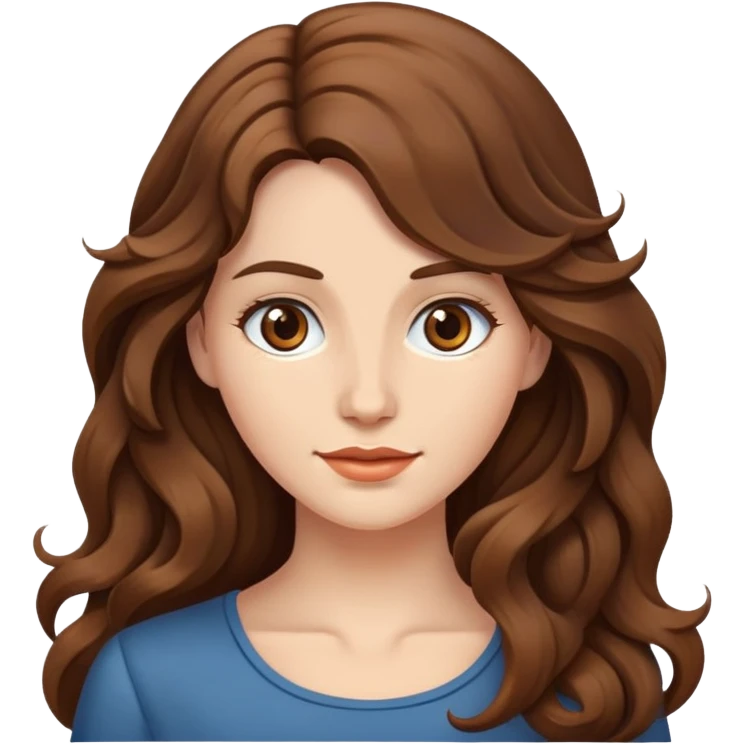 woman long wavy brown hair emoji