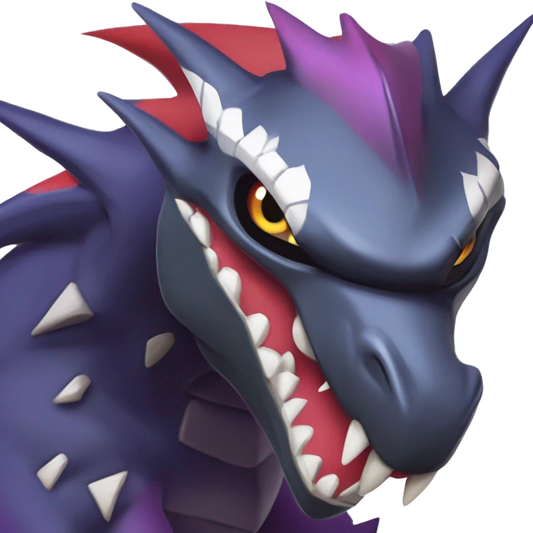 Black Cool Edgy Nargacuga-Garchomp-Noivern-Noibat Fakémon  with White and Red and purple and black Edgy markings emoji