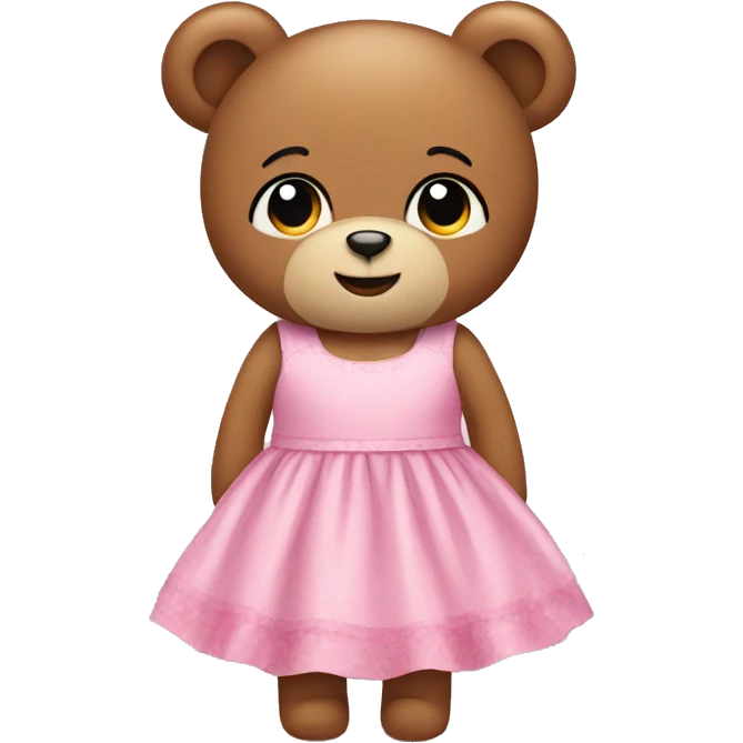 A teddy bear in a pink dress  emoji