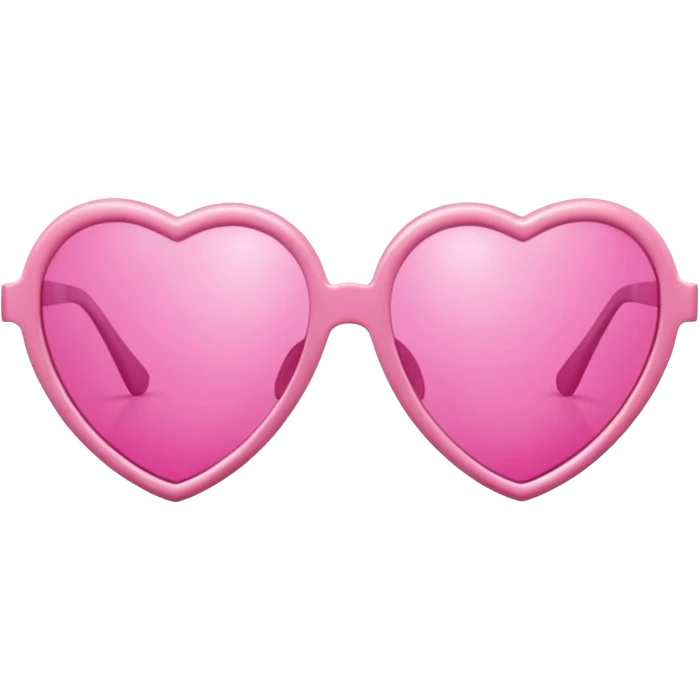  pink pair of pink heart-shaped sunglasses, shiny plastic frame, playful and cute style, soft reflections, isolated on transparent background" emoji