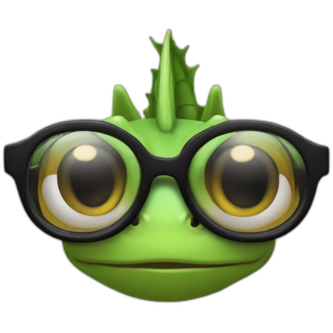 un camaleon con gafas emoji