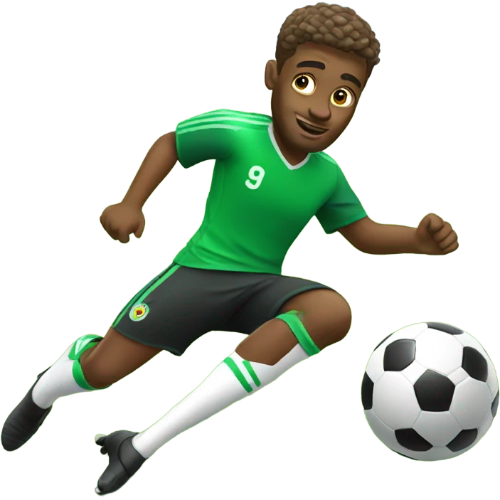 Soccer player sliding on grass emoji