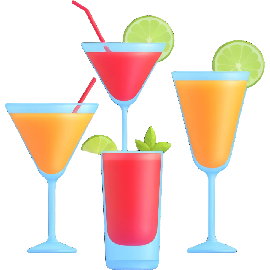 two glasses of cocktail emoji