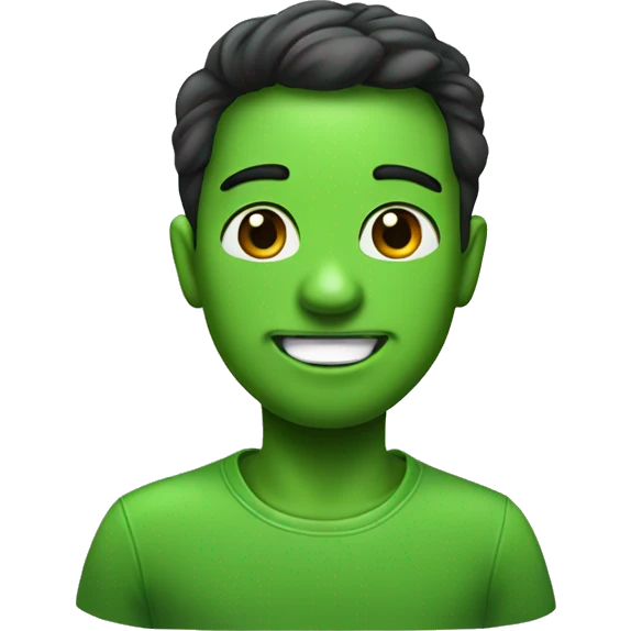 Green i Mac cute cartoon emoji