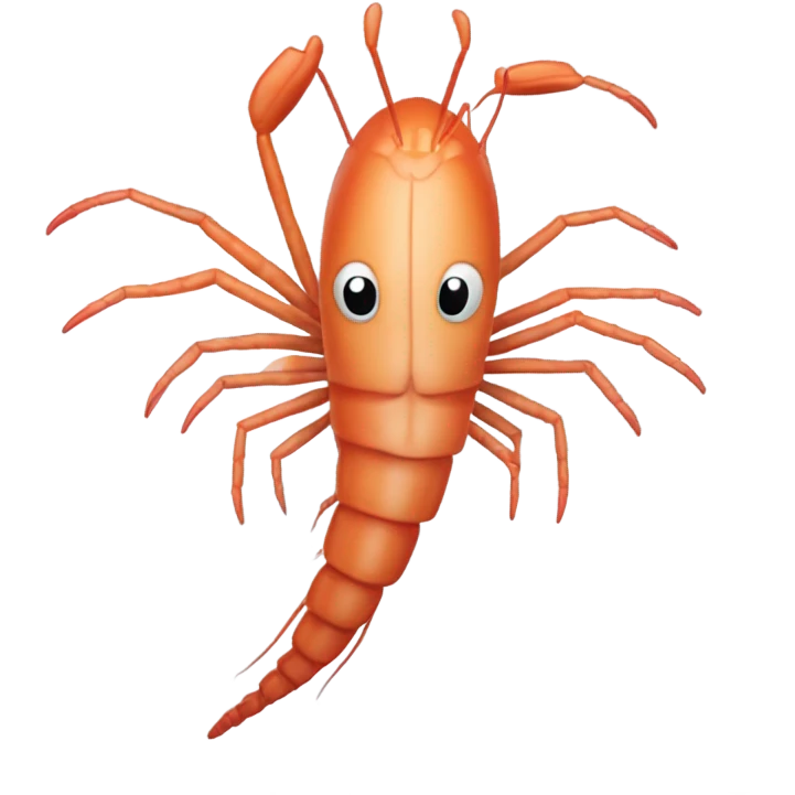 prawn Flying poo emoji
