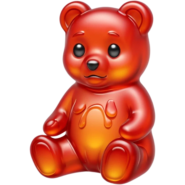 Sad Gummy bear melting into ground emoji
