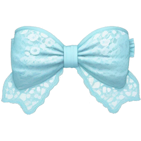 Baby blue lace bikini top with a white bow  emoji