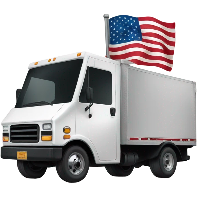 White GMC truck with American flag emoji