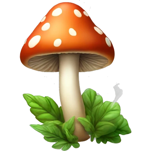 A cute lil mushroom guy smoking herbs  emoji