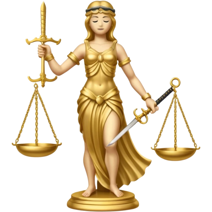 gold Justitia statue emoji