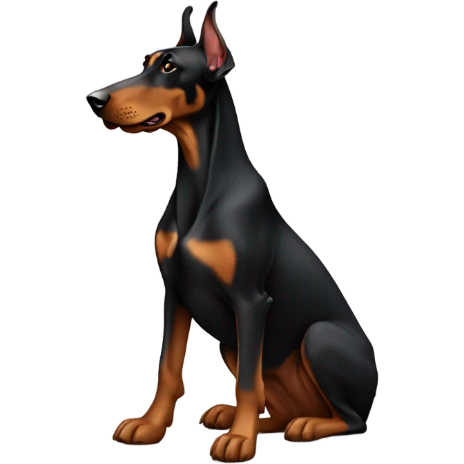 Doberman dog sitting down emoji
