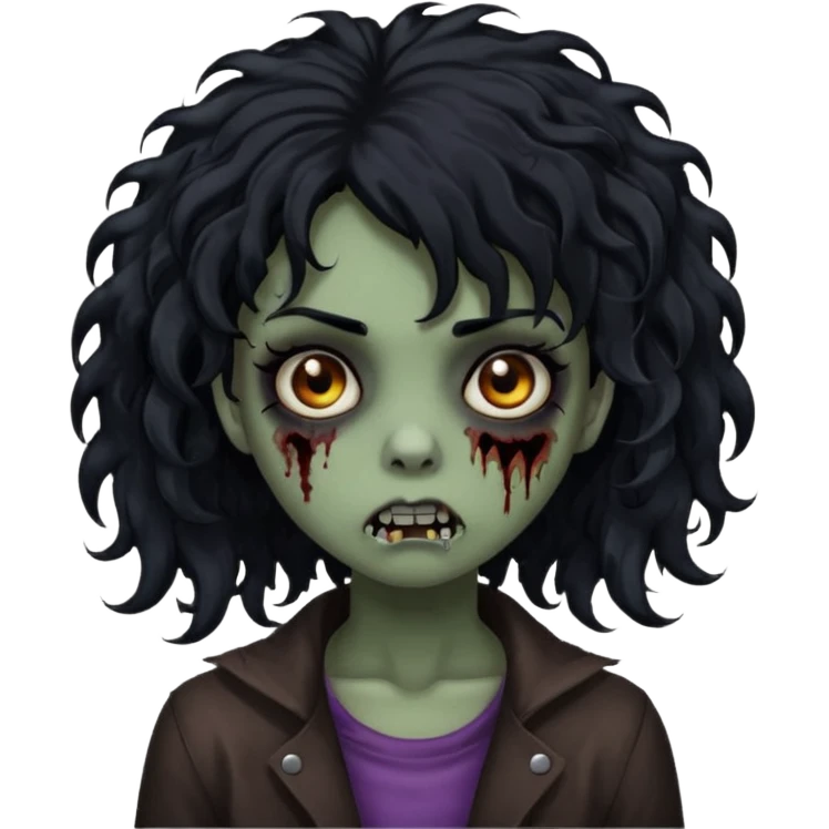 girl, zombie, black hair, medium long,...
girl  zombie, black hair, medium long curly, emo, shaggy, dark, spooky, creepy expression emoji created using Al. Copy and paste Boy, zombie, black hair, medium long, emo, shaggy, dark, spooky, creepy expression emoji to use or share on Discord and Slack. emoji