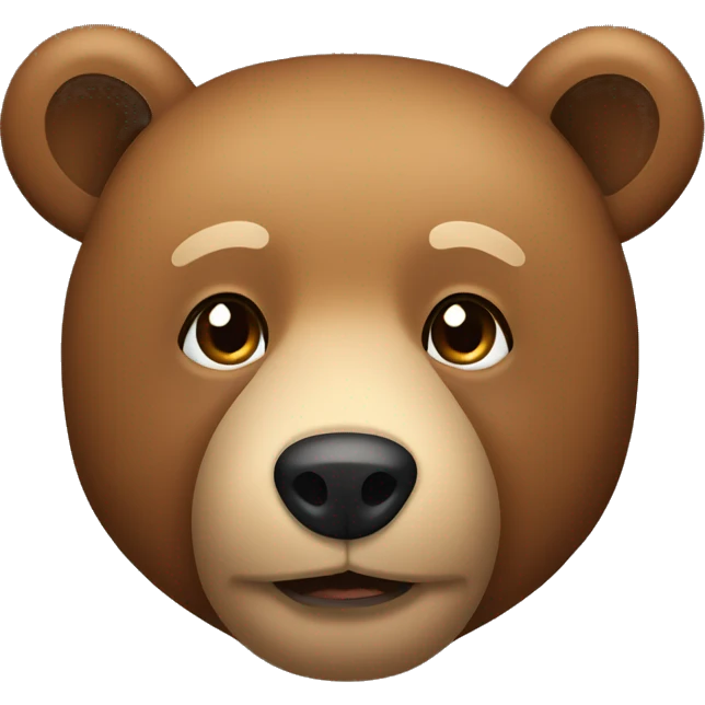 light brown bear with dark shade around the nose  emoji