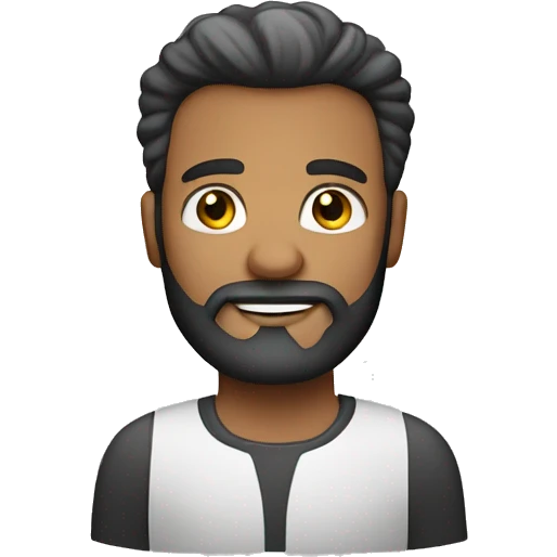 homem careca, branco, de barba emoji