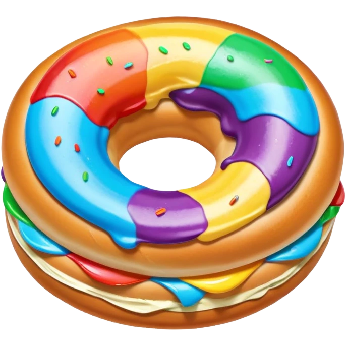  🥯 realistic with rianbow ice cream inside  emoji