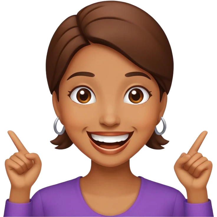 enthusiastic brown women emoji