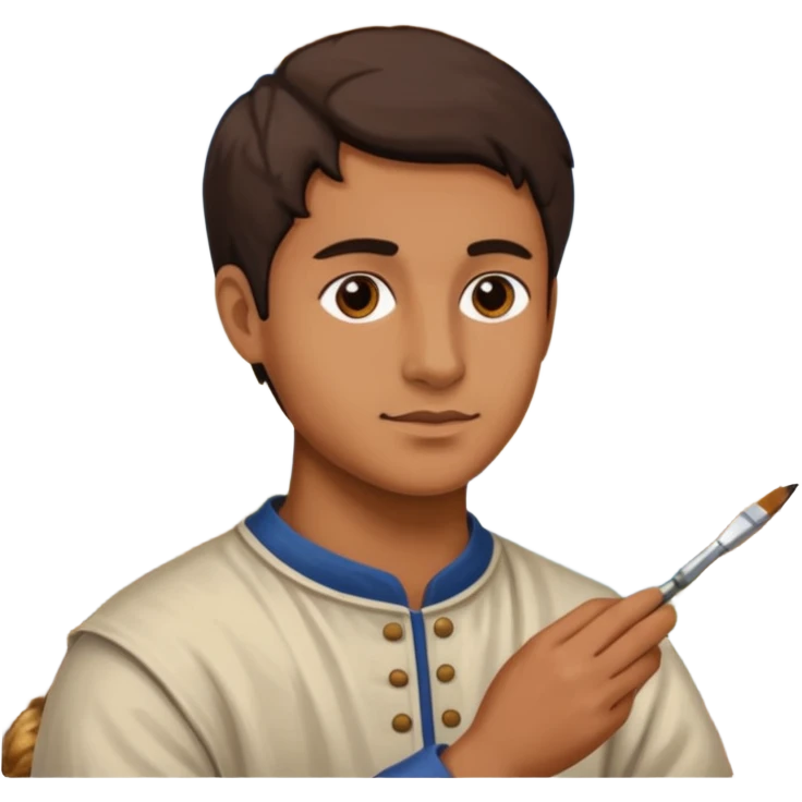 person restoring old painting. emoji