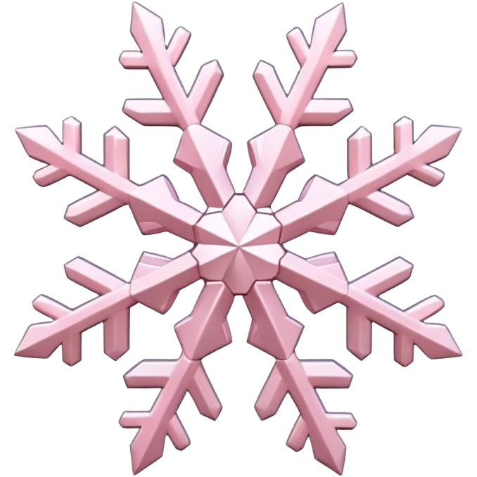snow flake pale pink 3d emoji