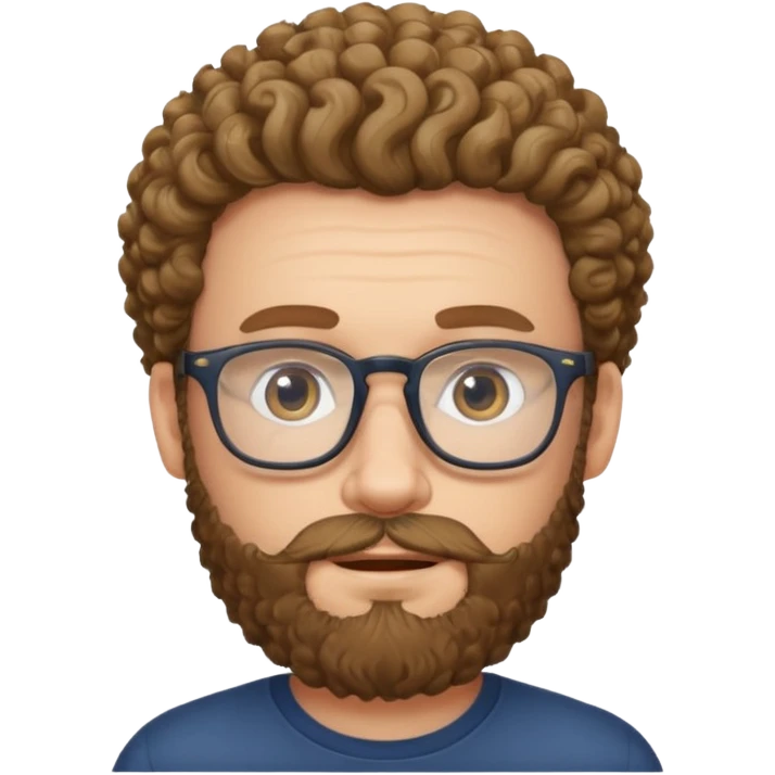white man with glasses and curly beard emoji
