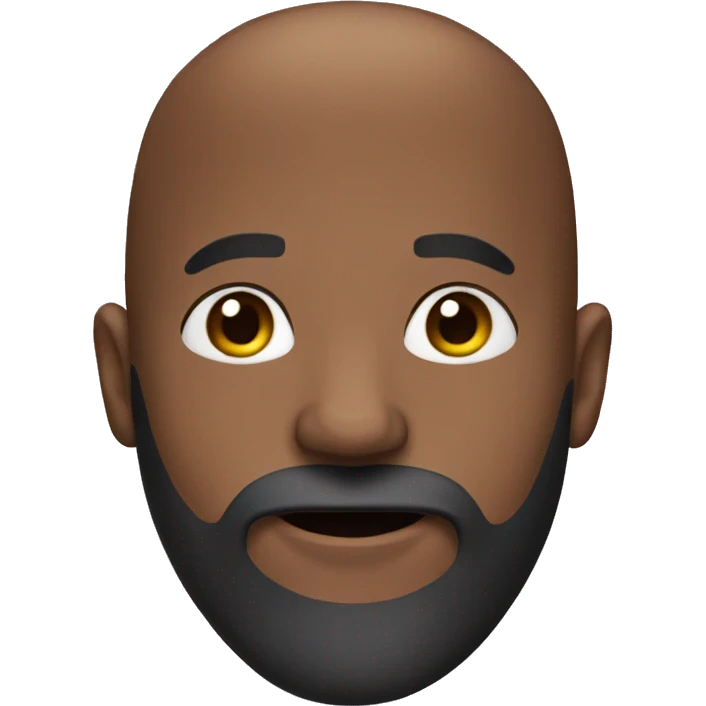 bald beard african with french beard emoji