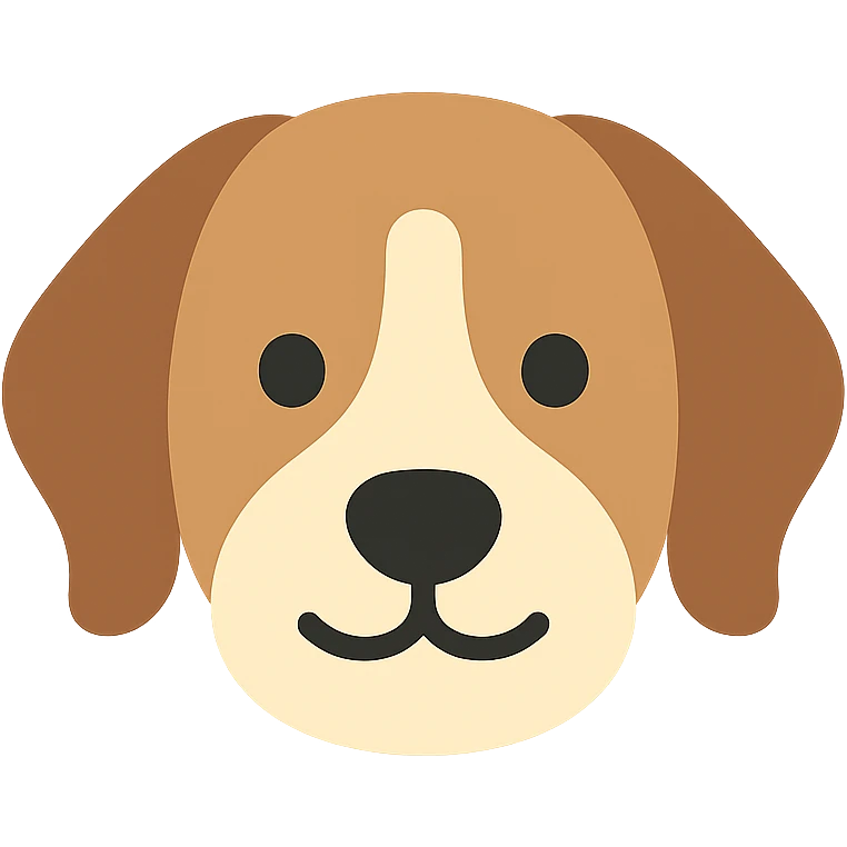 brown and white cartoon dog color icon emoji