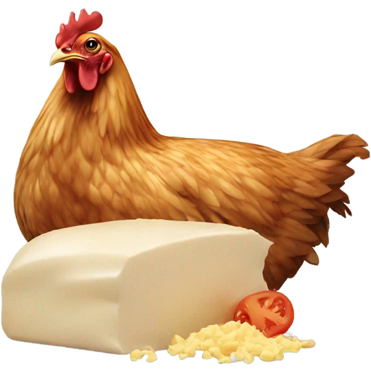 Chicken eating food emoji
