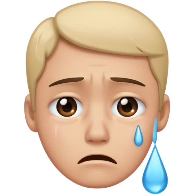 a person crying with a single tear emoji