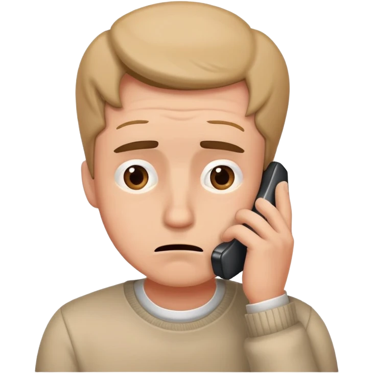 man watching at phone with ashamed expression emoji