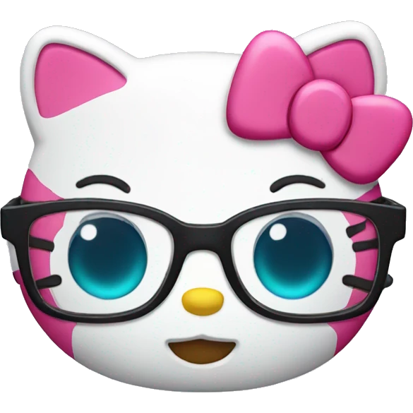 hello kitty with glasses emoji