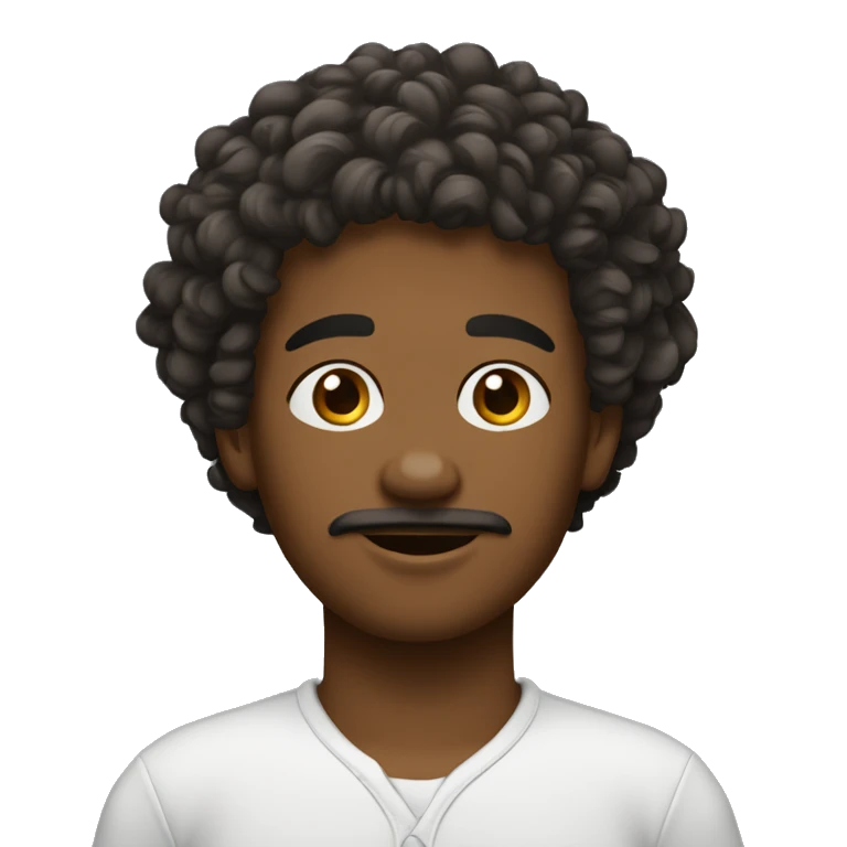 Garçon métisse cheveux bouclés court emoji