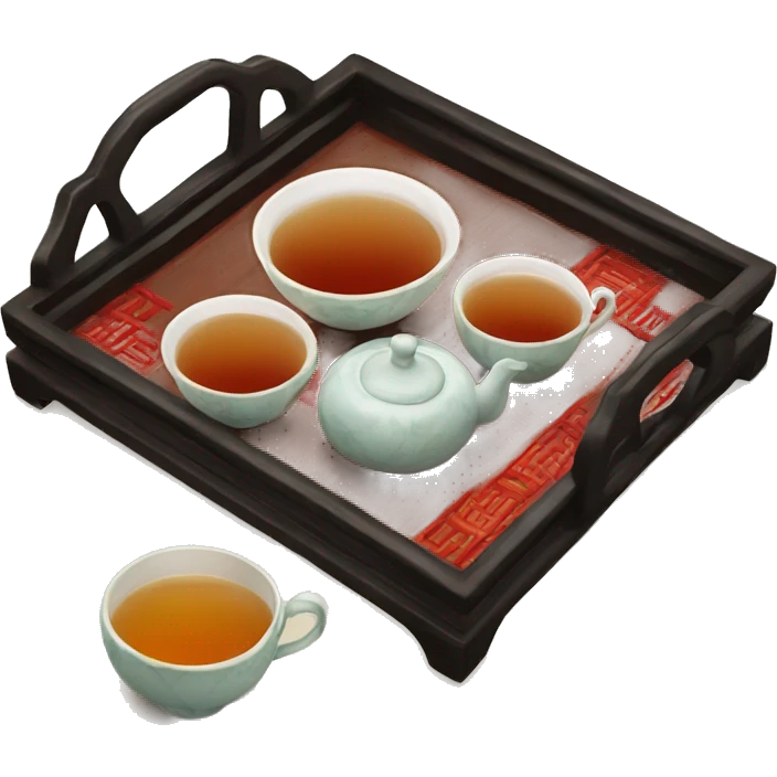 chinese tray with tea emoji
