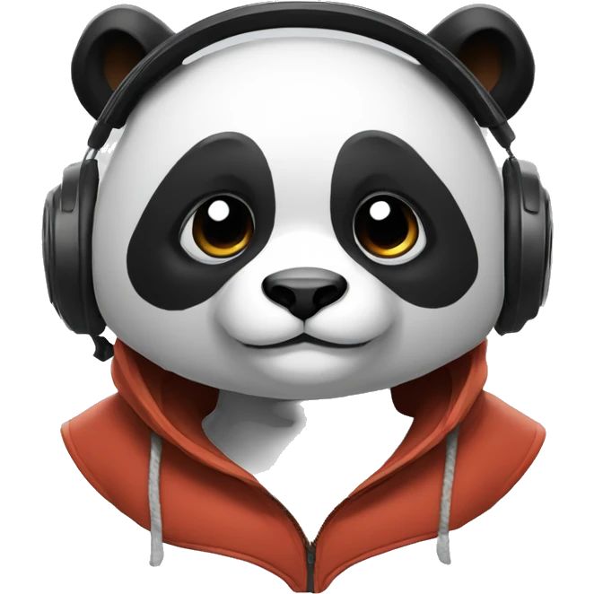panda roux avec un casque esport emoji