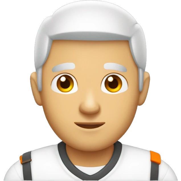 Prisionero blanco con polo naranja emoji