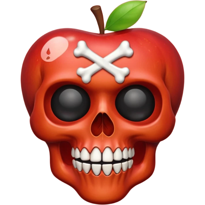 skull apple style emoji with crossbones emoji