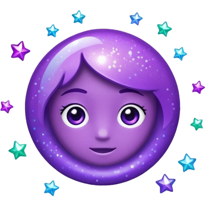 Glitter Purple and Cian plus emoji