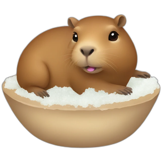 Capybara with Salt in hand emoji