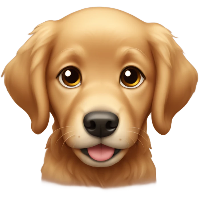Chibi Dark red golden retriever puppy emoji