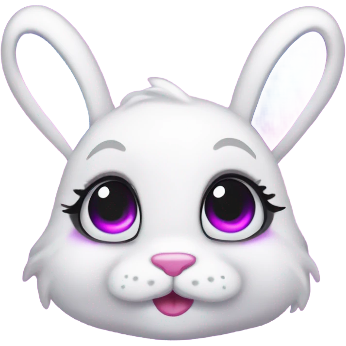 Lisa frank bunny with eyelashes emoji