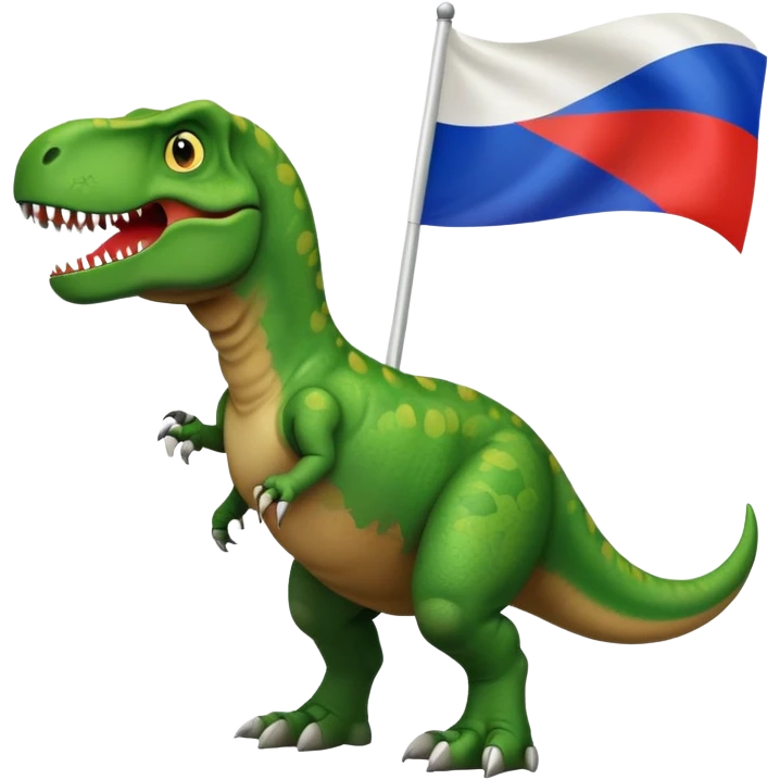 T-rex with Russian flag emoji
