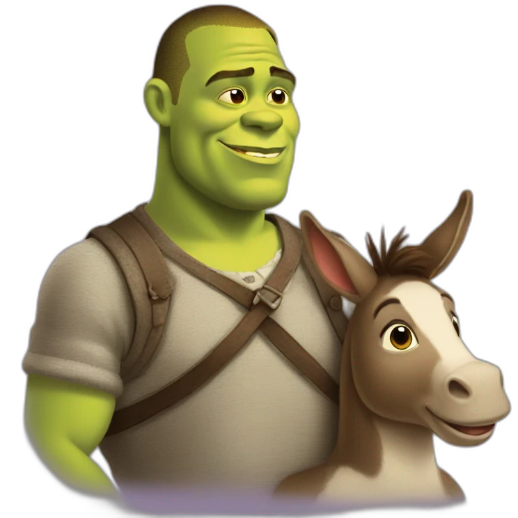 Gay and pregnant Shrek and donkey emoji