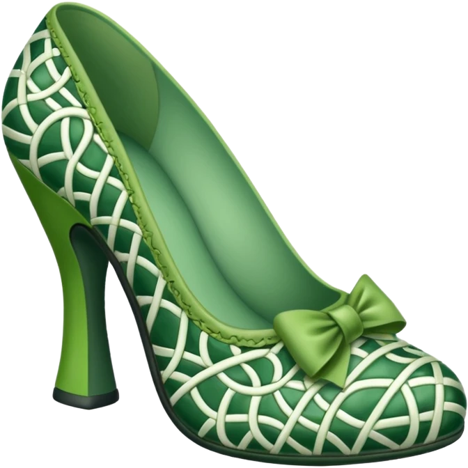green patterned woman shoe  emoji