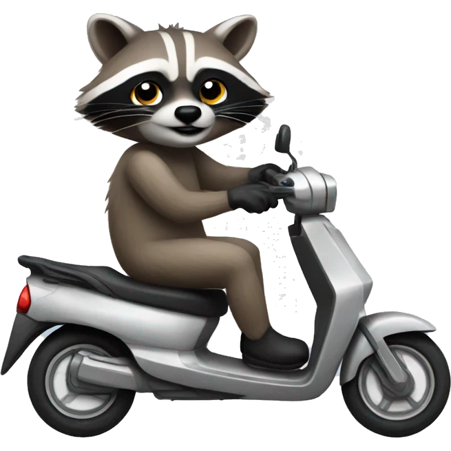 Raccoon play with Scooter emoji