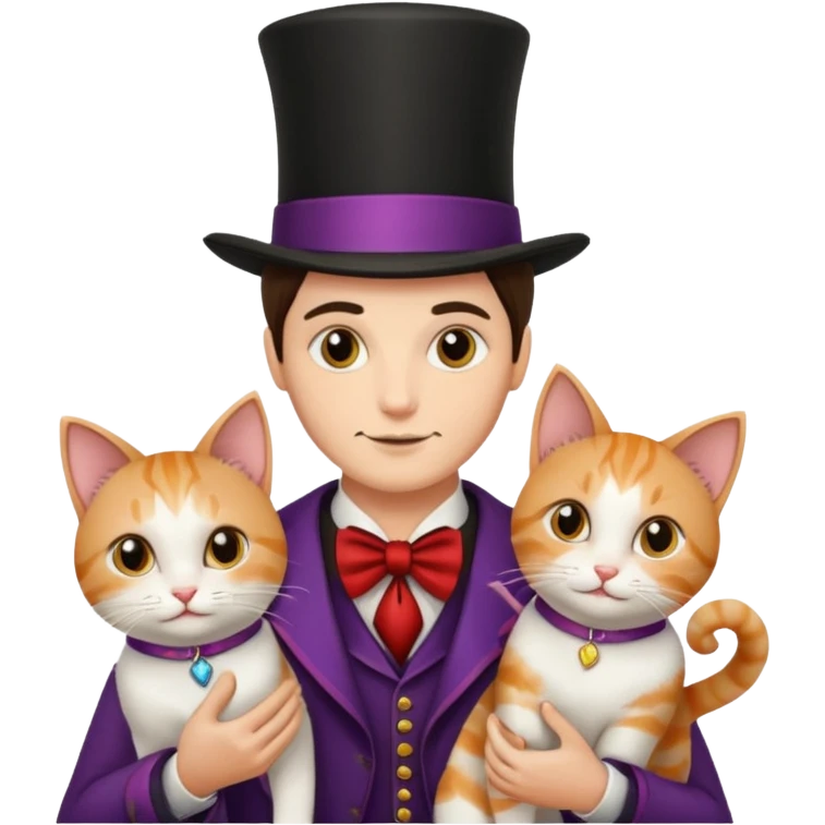 magician couple and their pet cat emoji